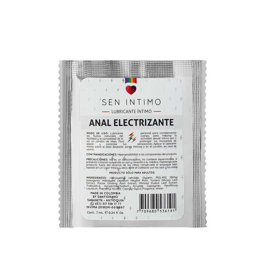 Lubricante Anal Electrizante Sachet 7 ml
